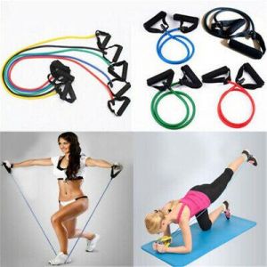 Resistance Bands Gym Exercise Tubes Stretch Heavy Set For Fitness Workout Band