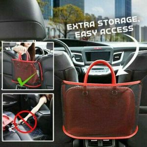Car Red Net Pocket Holder Advinced Organizer Seat Side Storage Mesh Net Bags